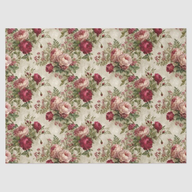 Romantic Floral Design Tissue Paper (Front)