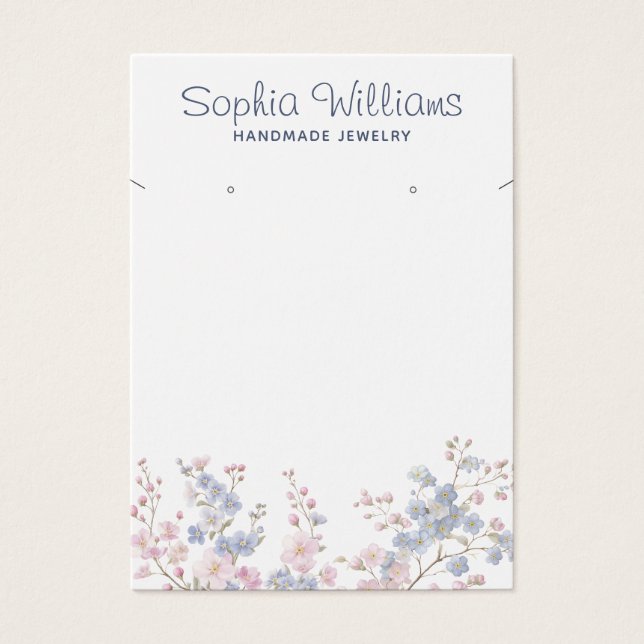 Romantic Floral Earring and necklace display card (Front)