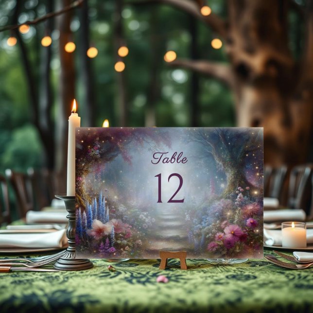 Romantic Floral Enchanted Forest Wedding Table Number (Creator Uploaded)