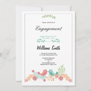 Romantic Floral Engagement Party Invitation