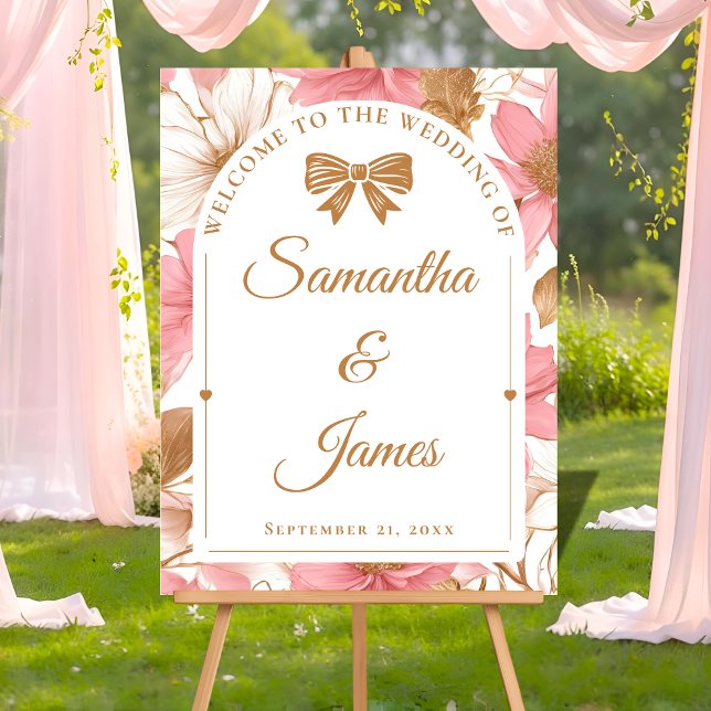 Romantic Floral Entry Sign with Names & Date (Creator Uploaded)