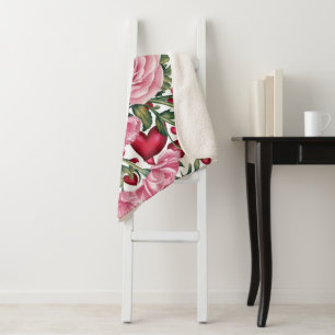 Romantic Floral Fleece Blanket  