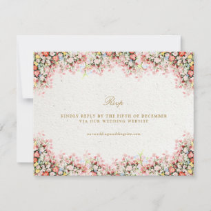 Romantic Floral Garden Chateau wedding website RSVP Card
