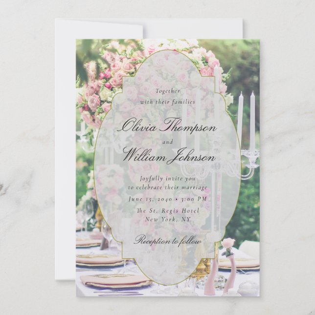 Romantic Floral Garden Wedding Invitation (Front)