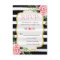Romantic Floral Gold Glitter B&W Striped RSVP