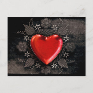 Romantic Floral Heart Valentine Love Holiday Postcard