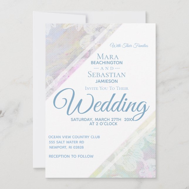 *~* Romantic Floral Lace Vintage Wedding Invitation (Front)