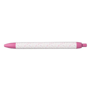 Romantic Floral Love Pattern Black Ink Pen