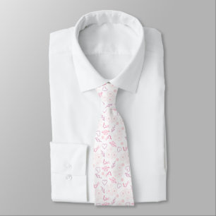 Romantic Floral Love Pattern Tie