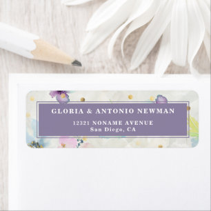 Romantic Floral Mauve Wedding Return Address