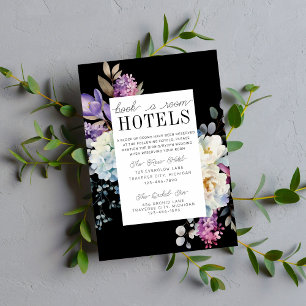 Romantic Floral Moody Dark Flowers Wedding Enclosure Card