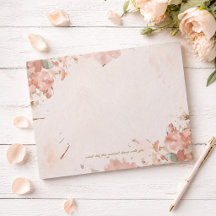 Romantic Floral Notepad Watercolor Summer Writing 