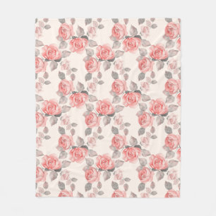 Romantic floral pattern 8 fleece blanket