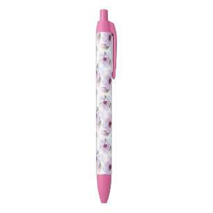 Romantic Floral Pattern Black Ink Pen