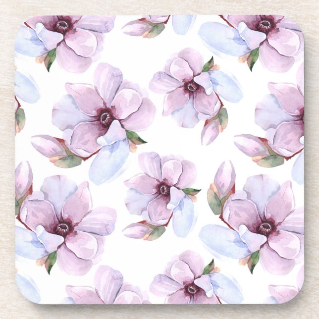 Romantic Floral Pattern Coaster (Front)