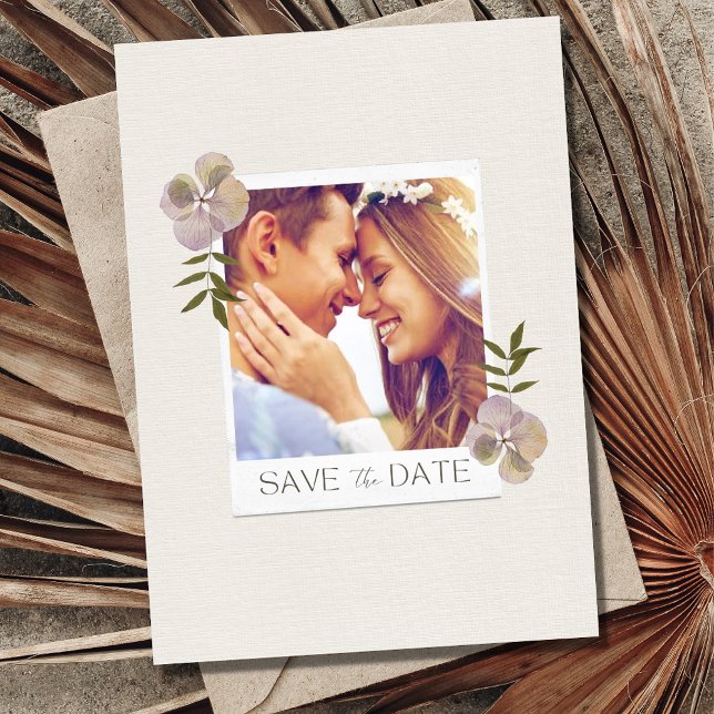 Romantic Floral Photo Wedding Save The Date (Creator Uploaded)