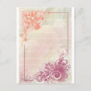 Romantic floral postcard