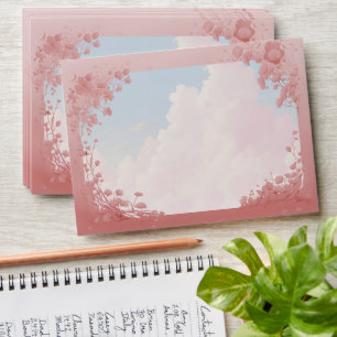 Romantic floral princess castle wedding envelope