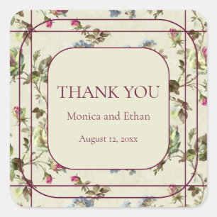 Romantic floral rose garden vintage stickers