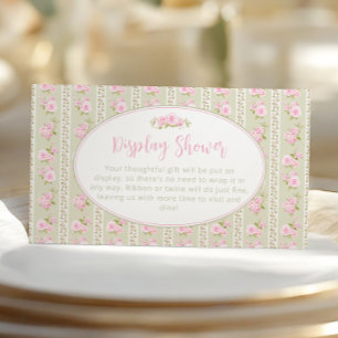 Romantic Floral Sage green Display Shower Enclosure Card