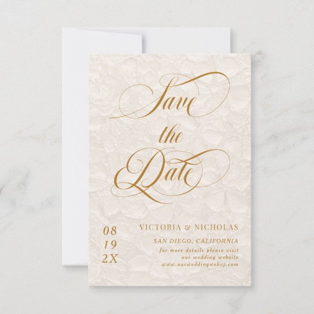 Romantic floral  save the date (Front)