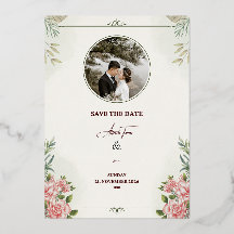 Romantic Floral “Save the Date” Wedding Card – Ele