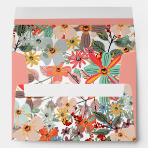 Romantic Floral soft Pink Green peach  Classic  Envelope