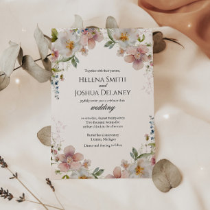 Romantic Floral Spring Wedding Invitation