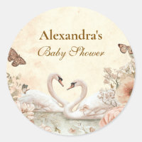 Romantic Floral Swan Baby Shower