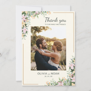Romantic Floral Thank You Photo Card