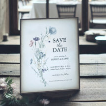 Romantic Floral Water Colour Save the Date Card