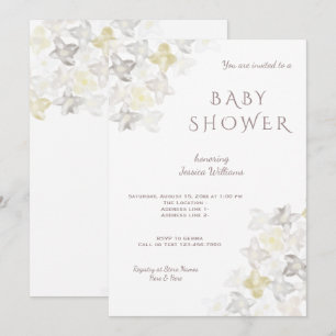 Romantic Floral Watercolor Baby Shower Invitation