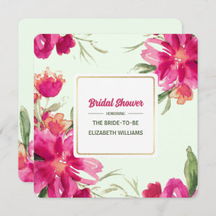 Romantic Floral Watercolor Bridal Shower Invitation