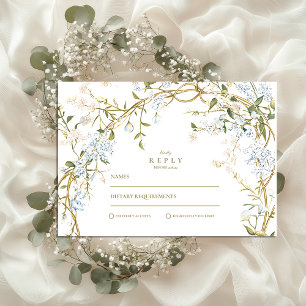 Romantic Floral Weddin RSVP Card