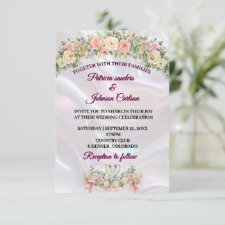 Romantic Floral Wedding Design RSVP Card