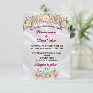 Romantic Floral Wedding Design RSVP Card