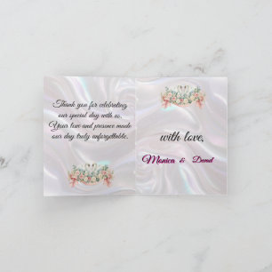 Romantic Floral Wedding Design Thank You Card