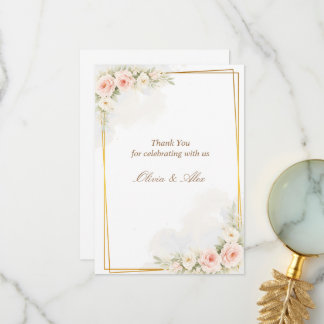 Romantic Floral Wedding Details Card Dusty Blush