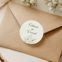 Romantic Floral Wedding Envelope Seal Sticker