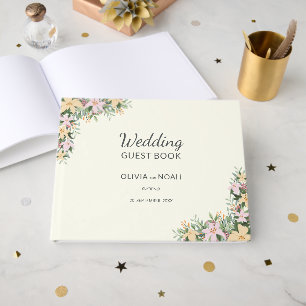 Romantic floral wedding guest book