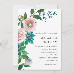 Romantic Floral Wedding Invitation