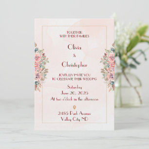 Romantic floral wedding invitation 
