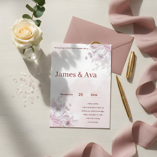 Romantic Floral Wedding Invitation