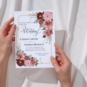 Romantic Floral Wedding Invitation