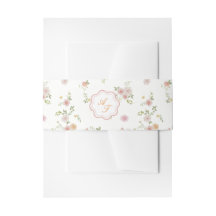 Romantic Floral Wedding Invitation Belly Band