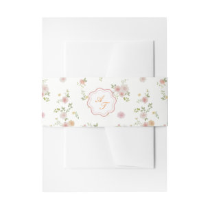 Romantic Floral Wedding Invitation Belly Band