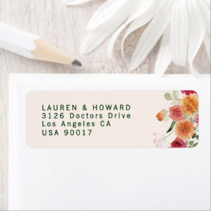 romantic floral Wedding Return Address
