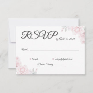Romantic Floral Wedding RSVP Card