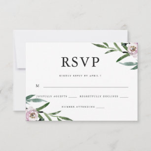 Romantic Floral Wedding RSVP Card