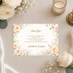 Romantic Floral Wedding Thank You Card